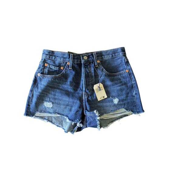 Levi’s 501 Cut Off Distressed High Rise Denim Shorts-sz 26 - Picture 1 of 2